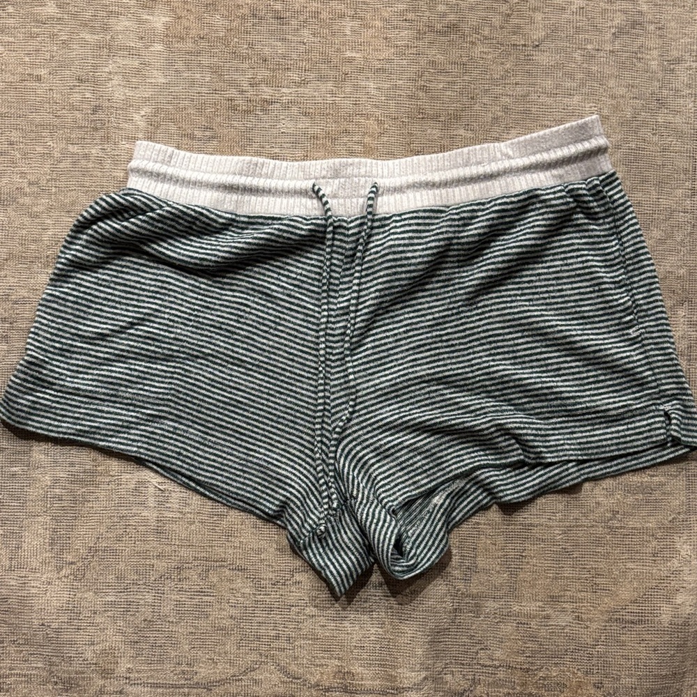 Stars Above Black and White Striped Athletic Shorts